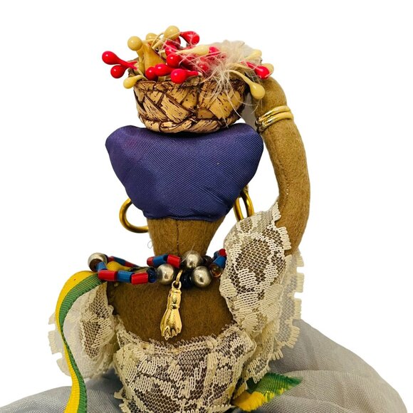 Vintage Handmade Cloth 2 Dolls In One Reversible Dress 9" Collectible Decor Toy - Picture 4 of 16